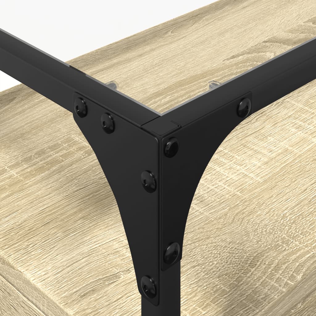 TV-Møbel Sonoma Grå TV-benk med glasstopp 98x35x51 cm