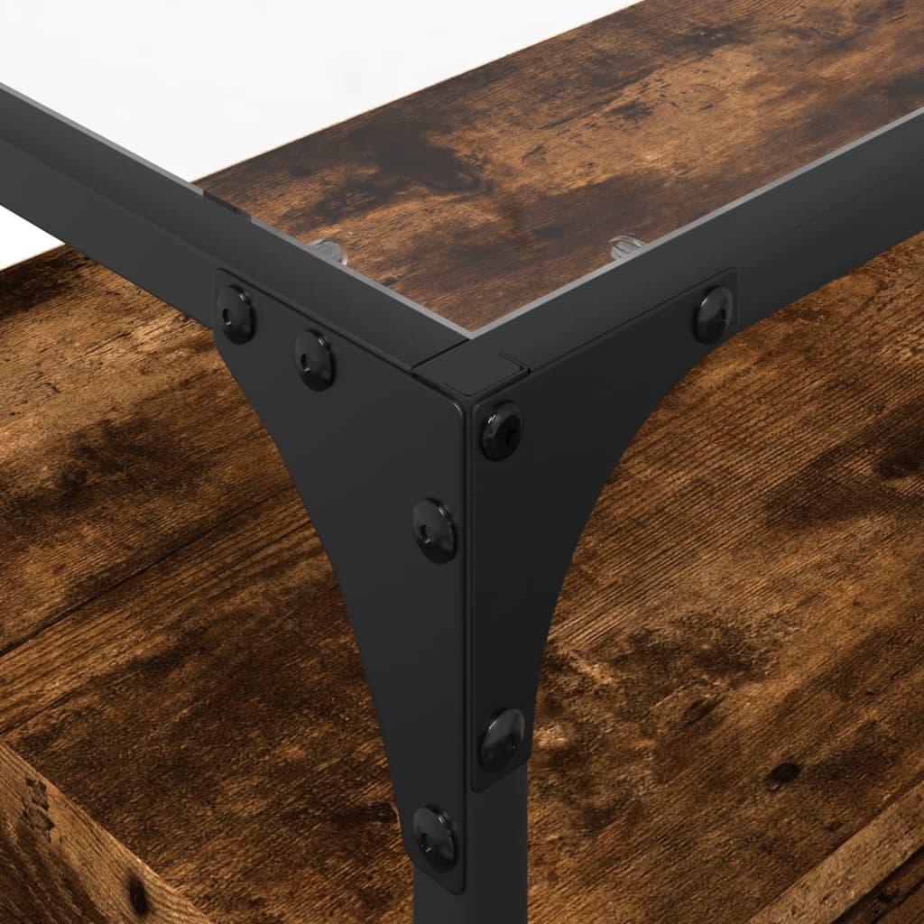 TV-Møbel Røkt EikTV-benk med glasstopp 98x35x51 cm