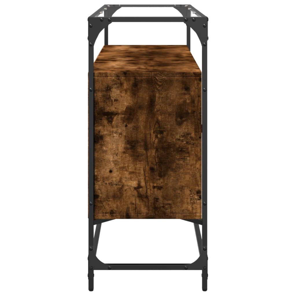 Skjenk Røkt Eik med glasstopp 98x35x81 cm