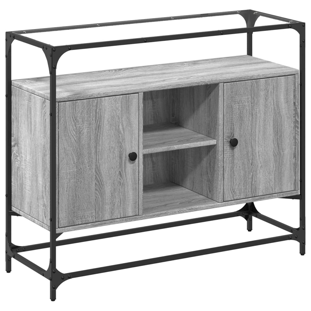 Skjenk Sonoma Grå med glasstopp 98x35x81 cm