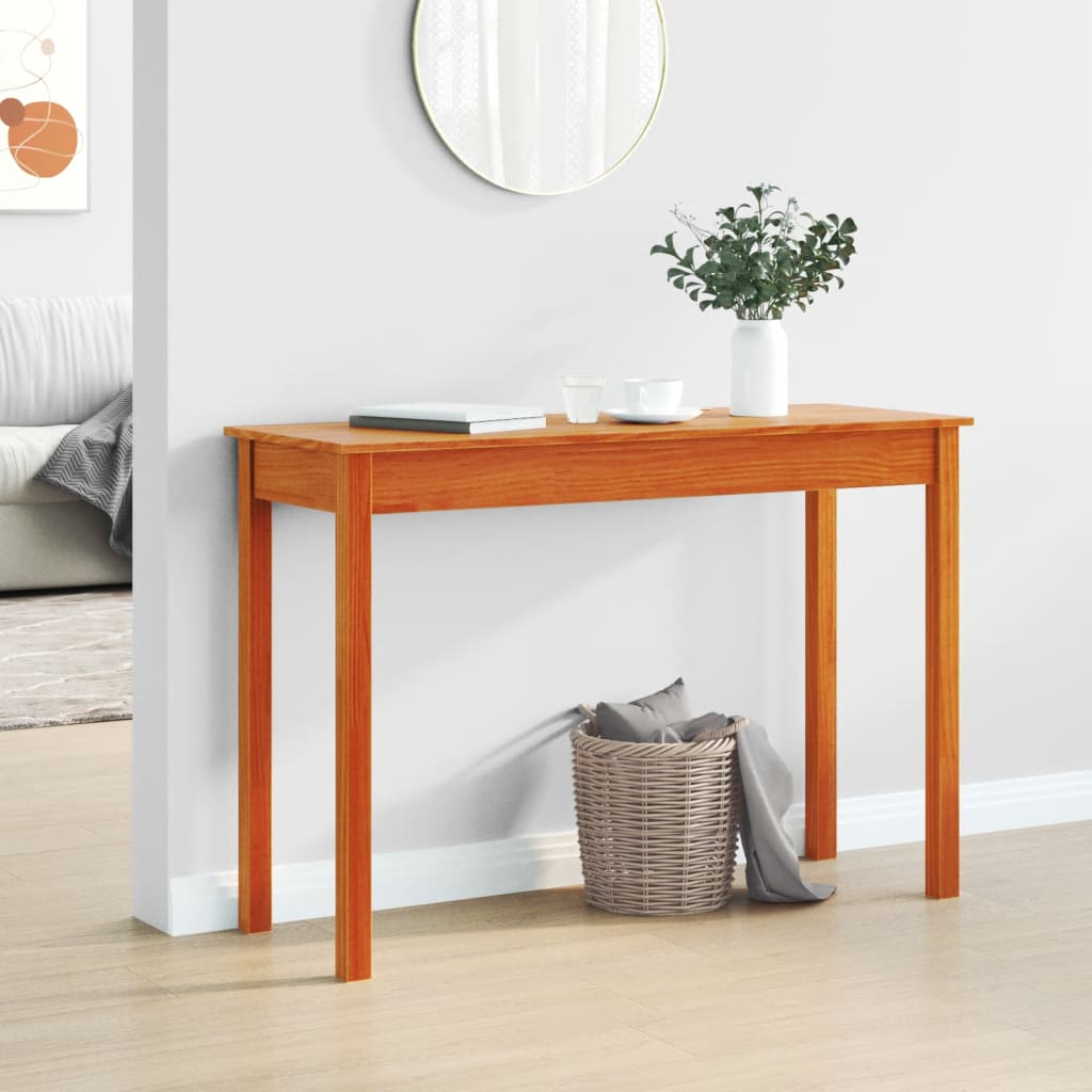 Avlastningsbord Konsollbord Tre voksbrun 110x40x75 cm heltre furu