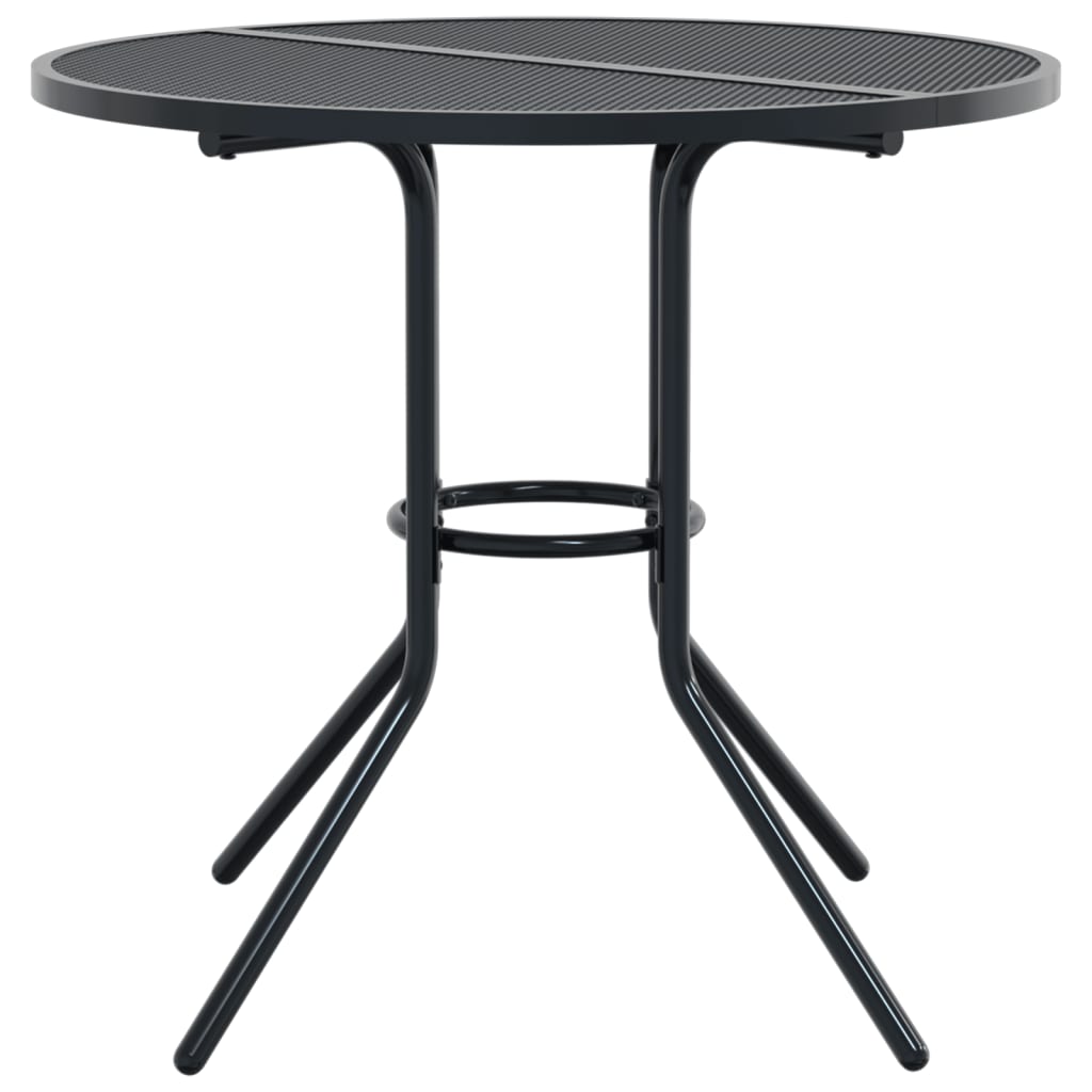 Hagebord Metall Terrassebord rundt Antrasitt Ø80x72,5 cm pulverlakkert stål