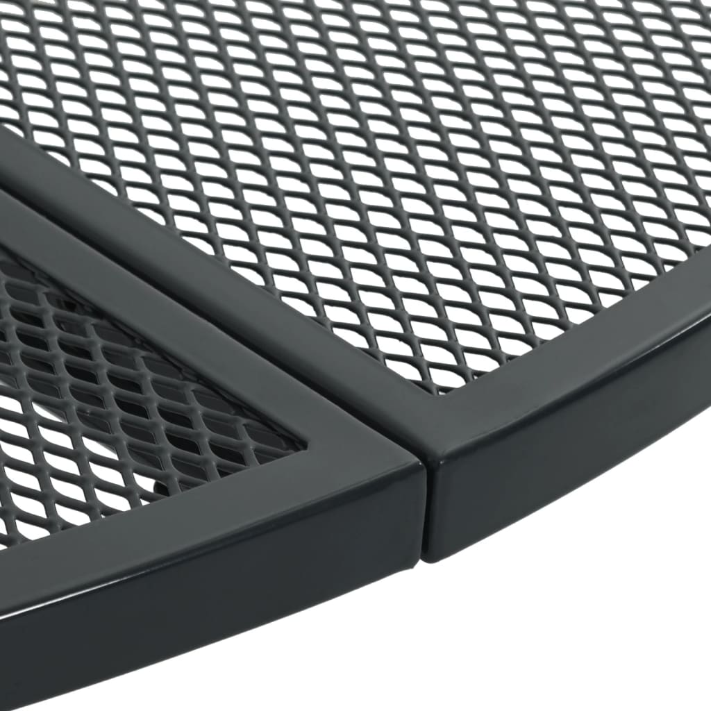 Hagebord Metall Terrassebord rundt Antrasitt Ø80x72,5 cm pulverlakkert stål