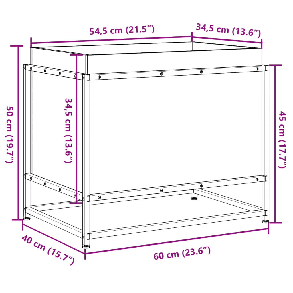 Utendørs Blomsterkasse Plantekasse Tre 60x40x50 cm heltre douglasgran