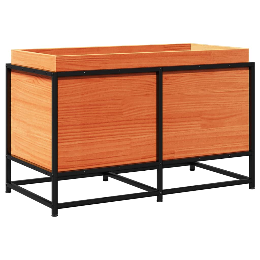 Utendørs Blomsterkasse Plantekasse Tre Trekasse voksbrun 80x40x50 cm heltre furu