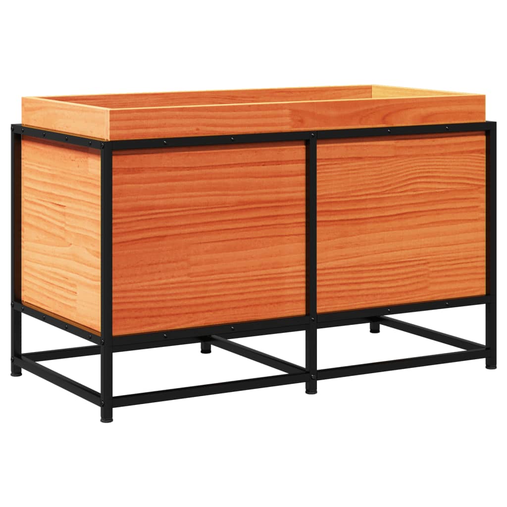 Utendørs Blomsterkasse Plantekasse Tre Trekasse voksbrun 80x40x50 cm heltre furu