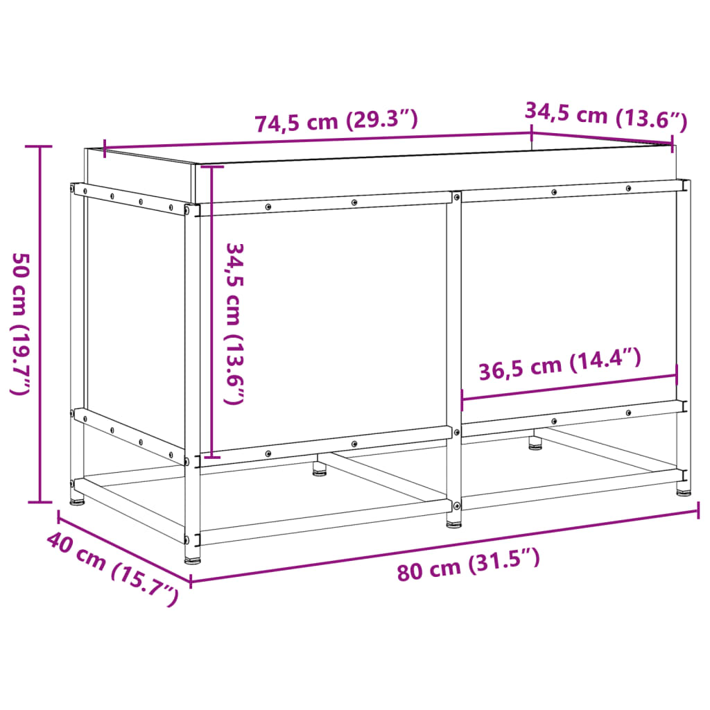 Utendørs Blomsterkasse Plantekasse Tre Trekasse voksbrun 80x40x50 cm heltre furu