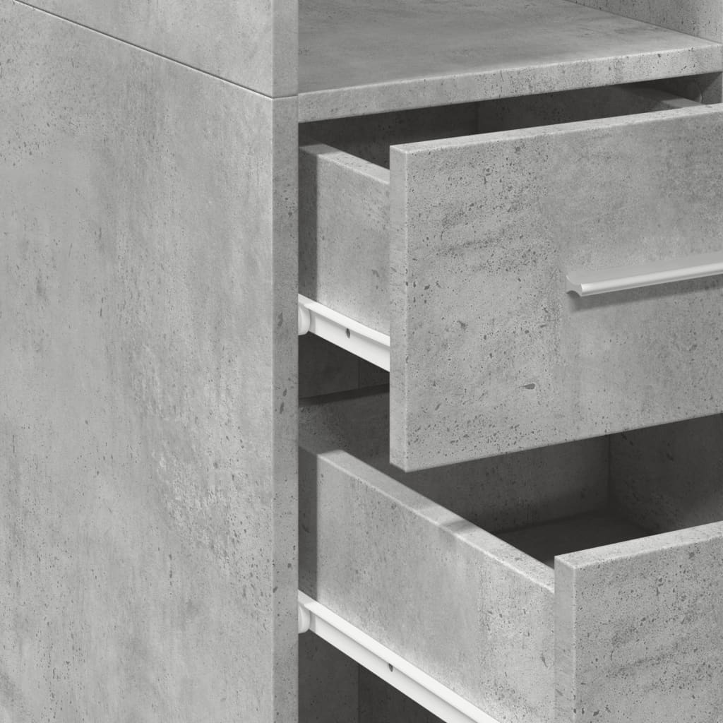 Bokhylle Betonggrå 30x42,5x185 cm