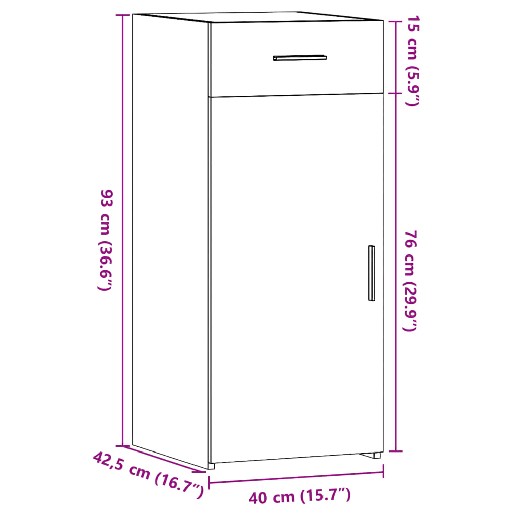 Skjenk Sonoma Eik 40x42,5x93 cm