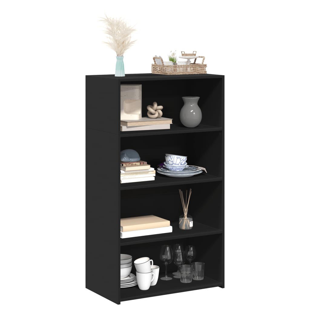 Bokhylle Svart 70x41x124 cm