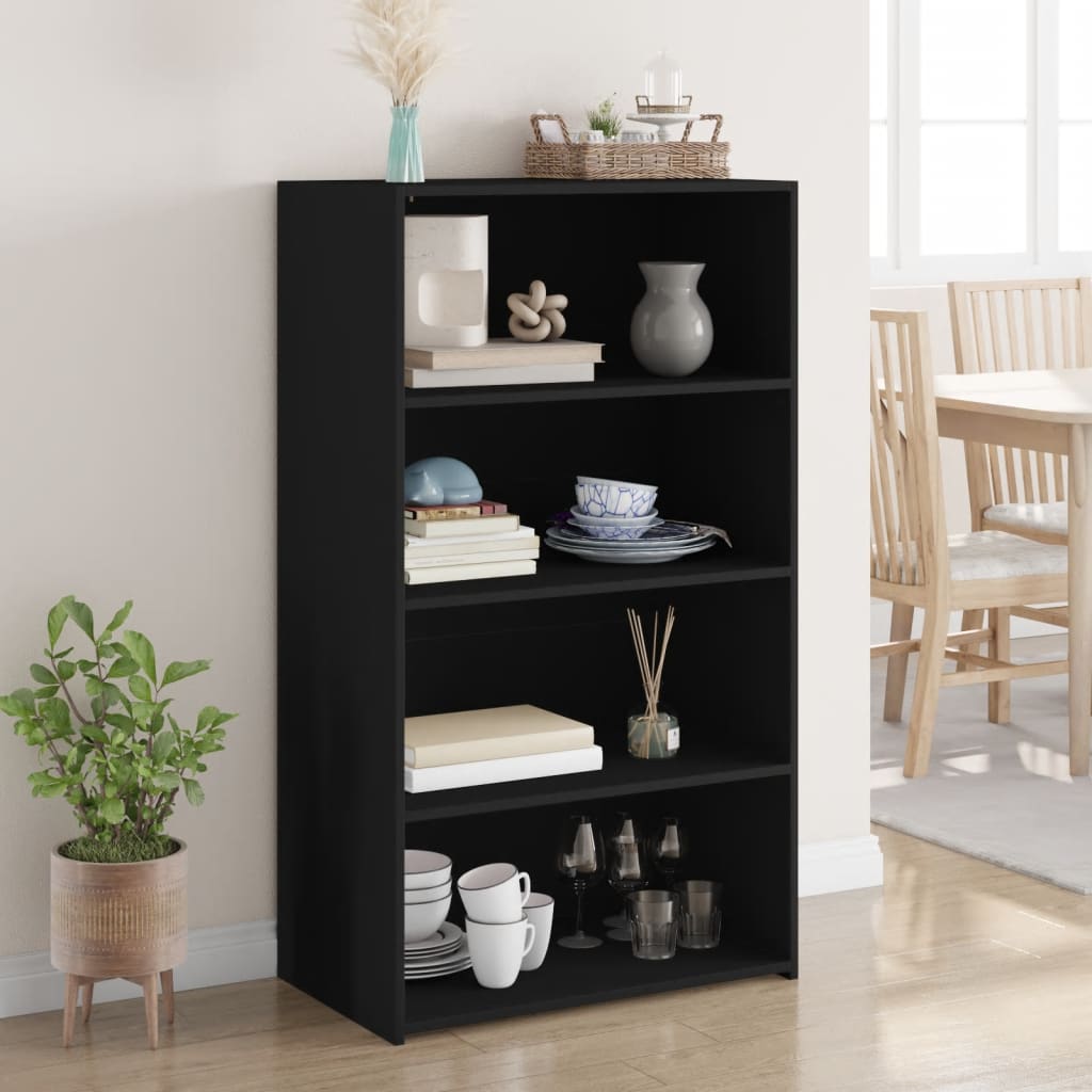 Bokhylle Svart 70x41x124 cm