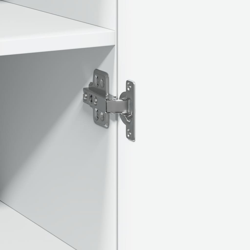 Smalt oppbevaringsskap hvit 30x42,5x225 cm konstruert tre