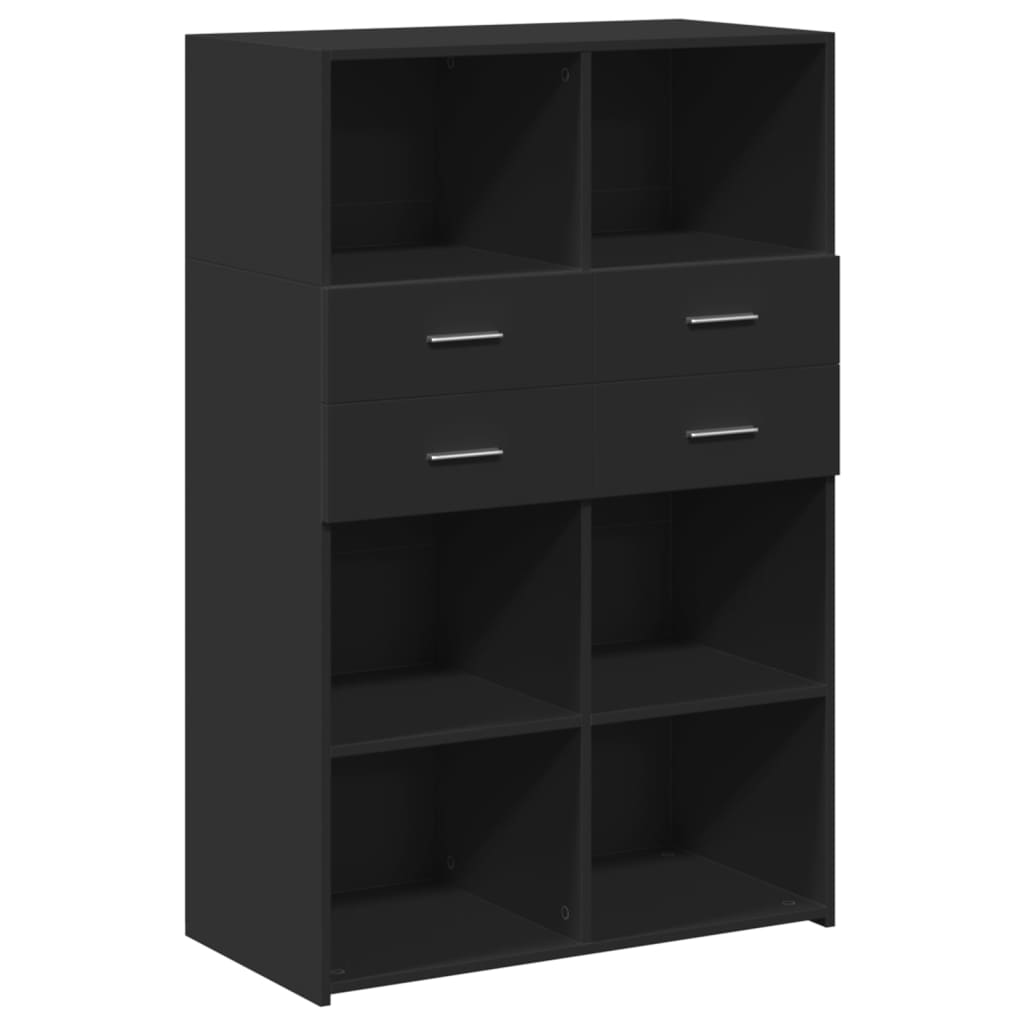 Bokhylle Svart 80x42,5x124 cm