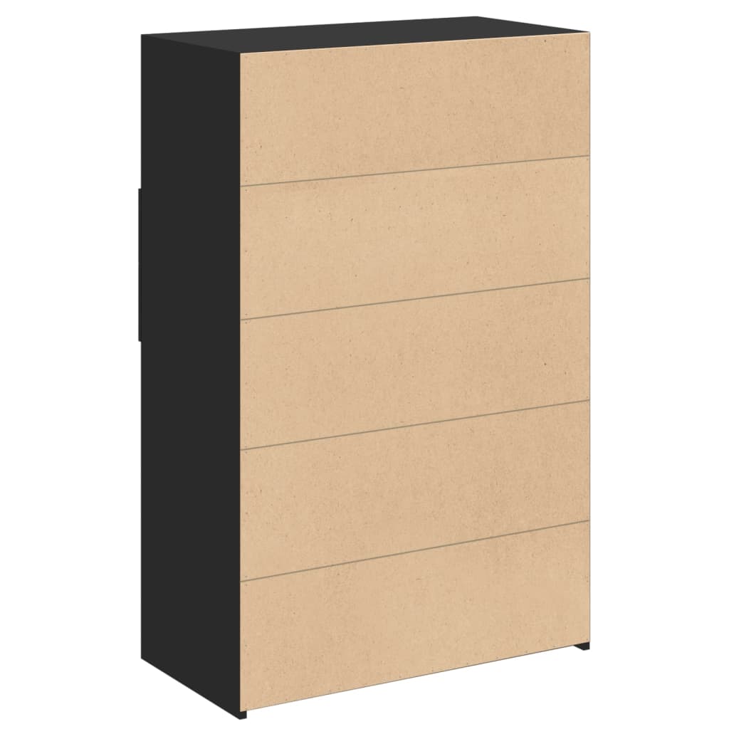 Bokhylle Svart 80x42,5x124 cm