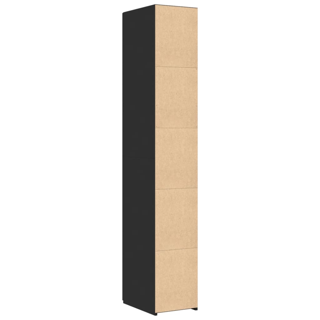 Bokhylle Svart 30x42,5x185 cm