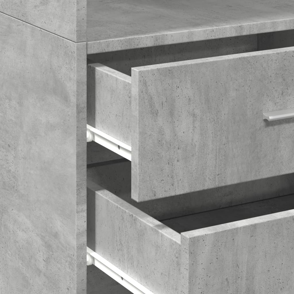 Bokhylle Betonggrå 45x42,5x185 cm