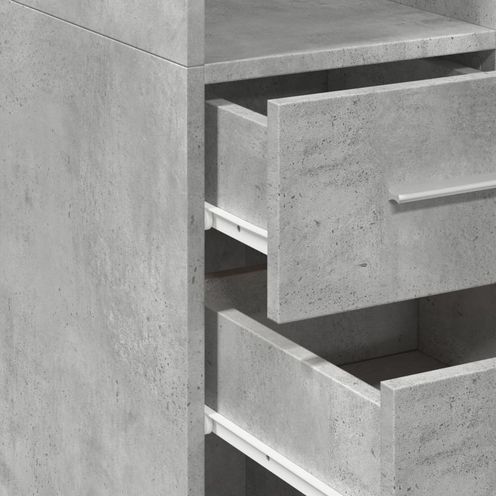 Bokhylle Betonggrå 50x42,5x185 cm