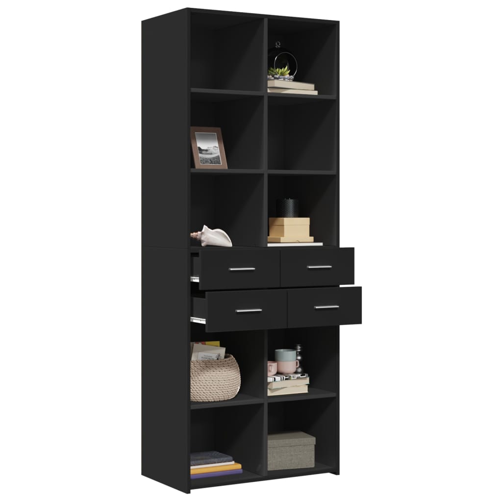 Skap Svart 70x42,5x185 cm