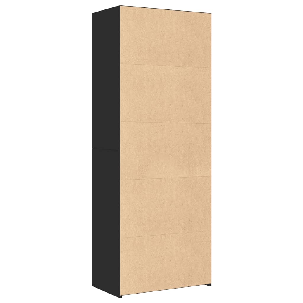 Bokhylle Svart 70x41x185 cm