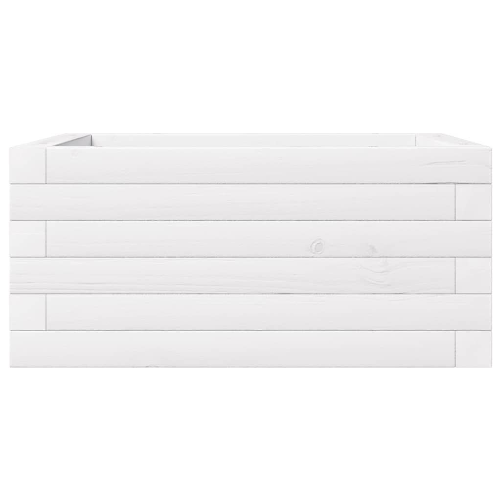 Utendørs Blomsterkasse Plantekasse Tre Hvit 50x50x23 cm heltre furu