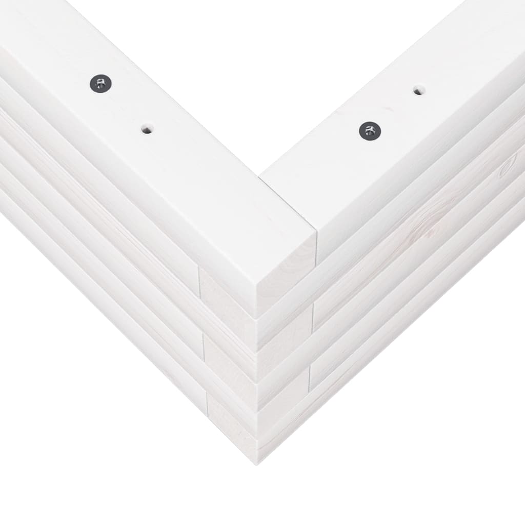 Utendørs Blomsterkasse Plantekasse Tre Hvit 50x50x23 cm heltre furu