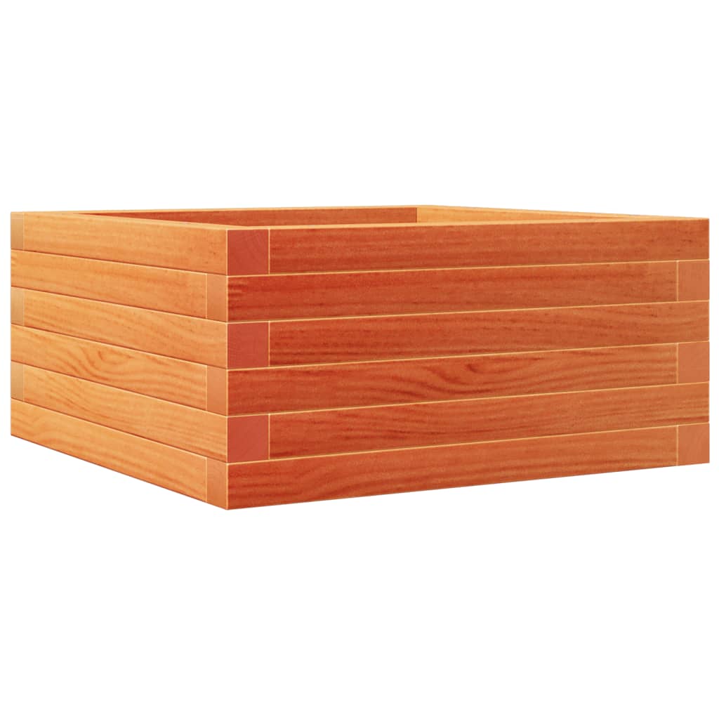 Utendørs Blomsterkasse Plantekasse Tre voksbrun 50x50x23 cm heltre furu
