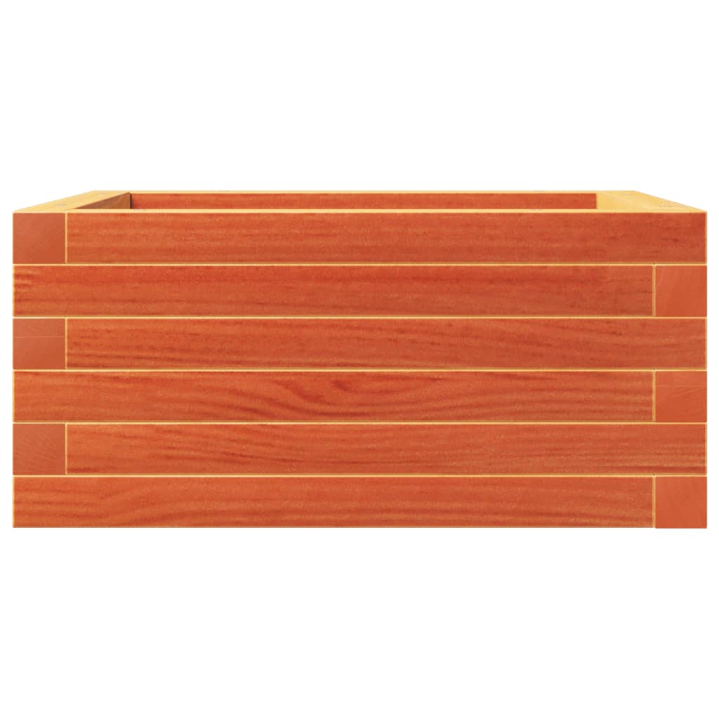 Utendørs Blomsterkasse Plantekasse Tre voksbrun 50x50x23 cm heltre furu