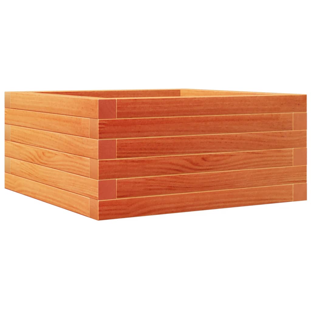Utendørs Blomsterkasse Plantekasse Tre voksbrun 50x50x23 cm heltre furu