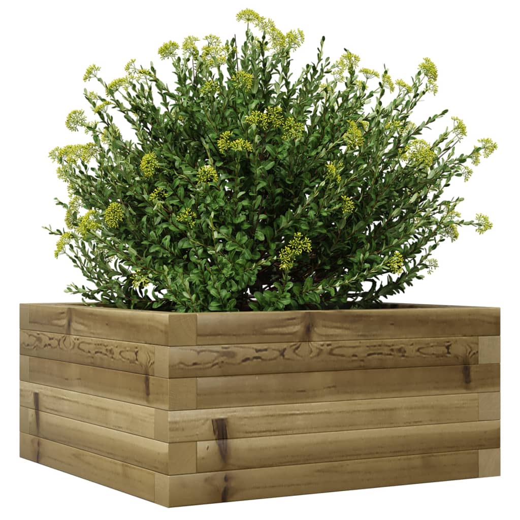 Utendørs Blomsterkasse Plantekasse Tre 50x50x23 cm impregnert furu