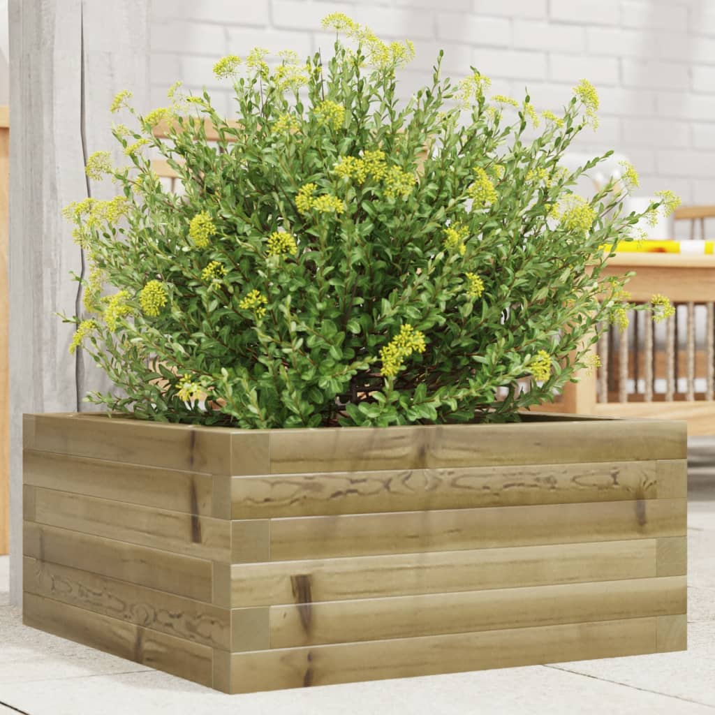 Utendørs Blomsterkasse Plantekasse Tre 50x50x23 cm impregnert furu