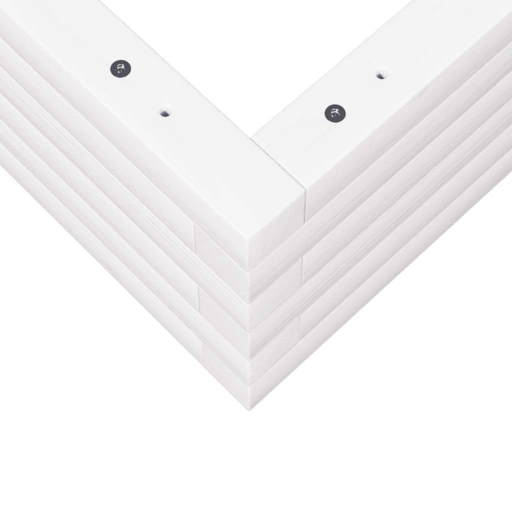 Utendørs Blomsterkasse Plantekasse Tre Hvit 60x60x23 cm heltre furu