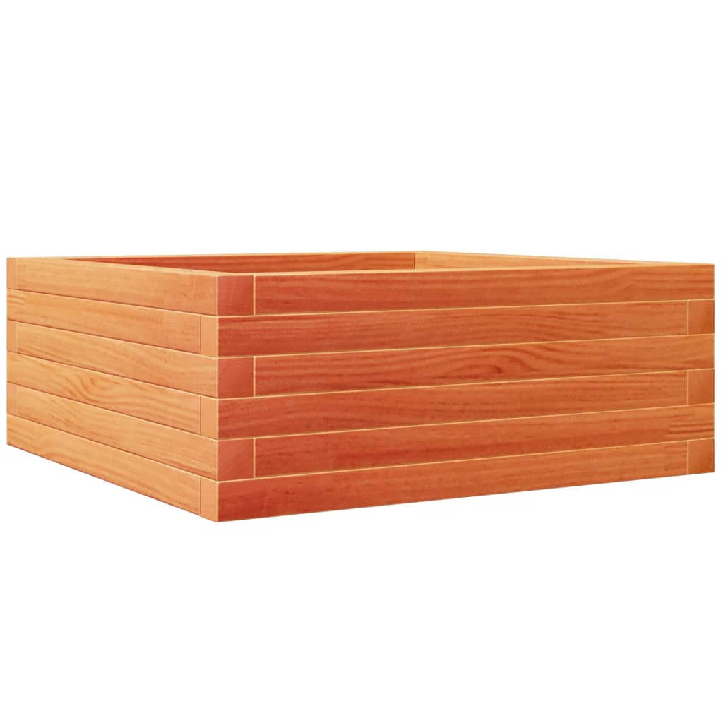 Utendørs Blomsterkasse Plantekasse Tre voksbrun 60x60x23 cm heltre furu