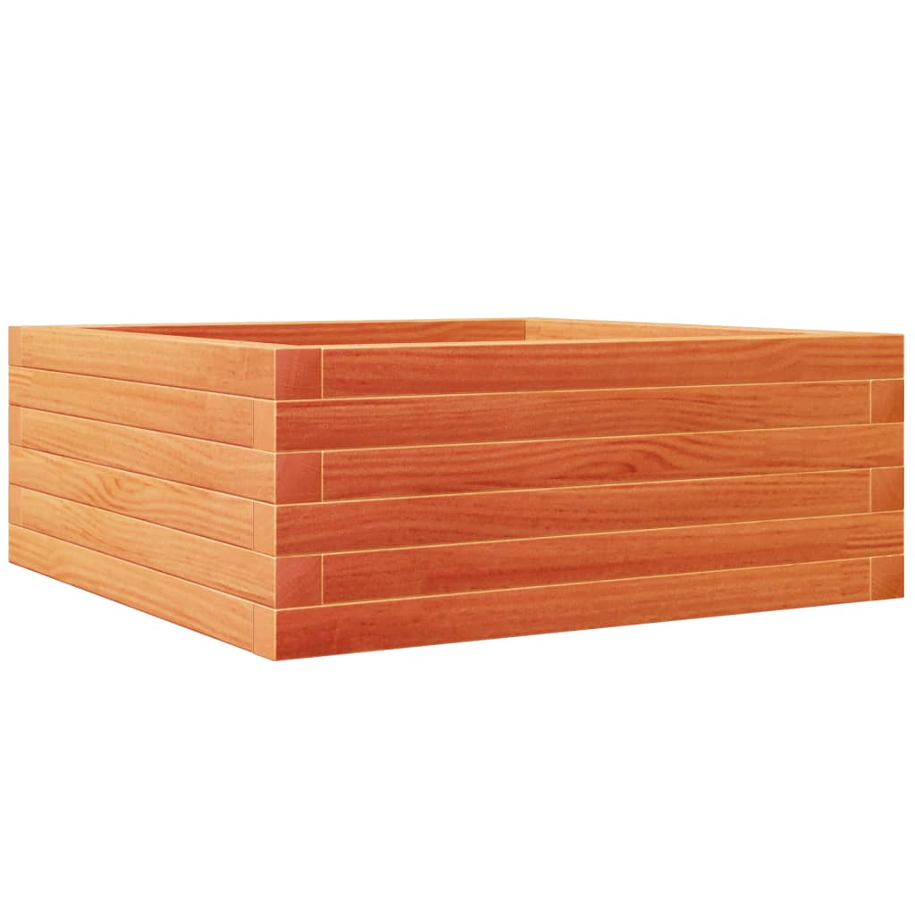 Utendørs Blomsterkasse Plantekasse Tre voksbrun 60x60x23 cm heltre furu