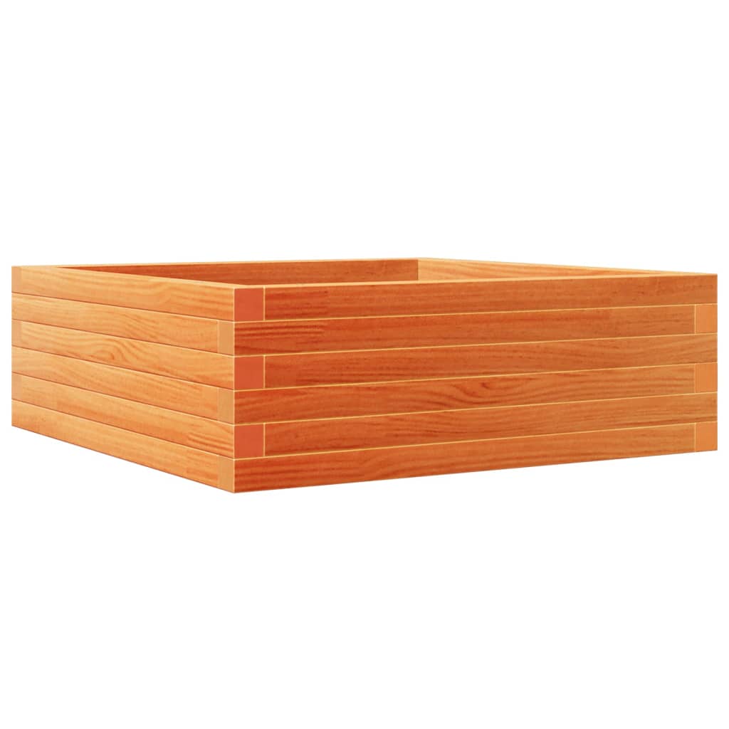 Utendørs Blomsterkasse Plantekasse Tre voksbrun 70x70x23 cm heltre furu