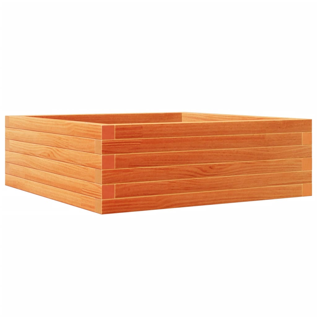 Utendørs Blomsterkasse Plantekasse Tre voksbrun 70x70x23 cm heltre furu