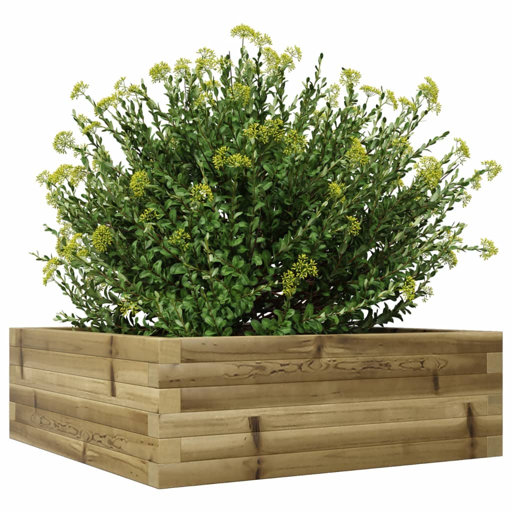 Utendørs Blomsterkasse Plantekasse Tre 70x70x23 cm impregnert furu