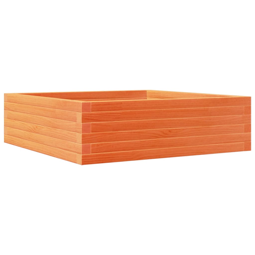 Utendørs Blomsterkasse Plantekasse Tre voksbrun 80x80x23 cm heltre furu
