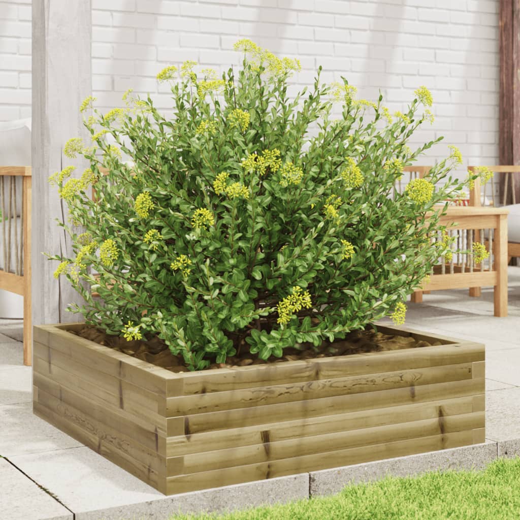 Utendørs Blomsterkasse Plantekasse Tre 80x80x23 cm impregnert furu
