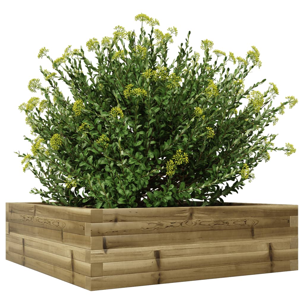 Utendørs Blomsterkasse Plantekasse Tre 80x80x23 cm impregnert furu