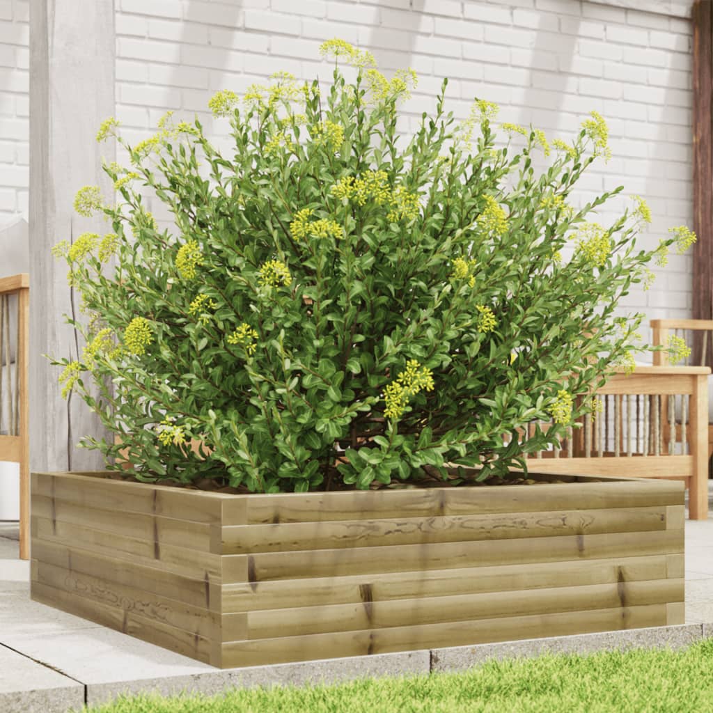 Utendørs Blomsterkasse Plantekasse Tre 80x80x23 cm impregnert furu