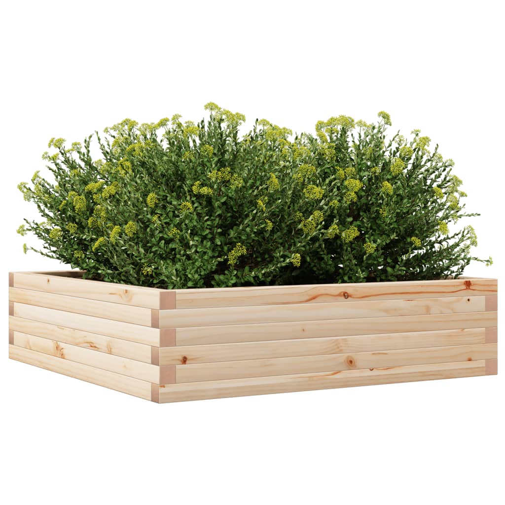 Utendørs Blomsterkasse Plantekasse Tre 90x90x23 cm heltre furu