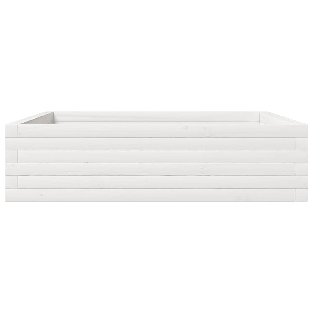 Utendørs Blomsterkasse Plantekasse Tre Hvit 90x90x23 cm heltre furu