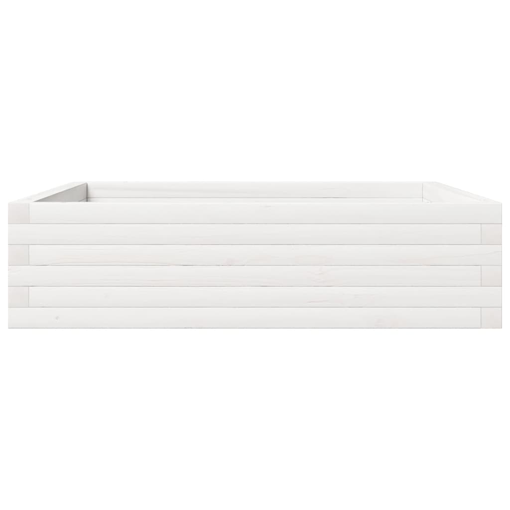 Utendørs Blomsterkasse Plantekasse Tre Hvit 90x90x23 cm heltre furu
