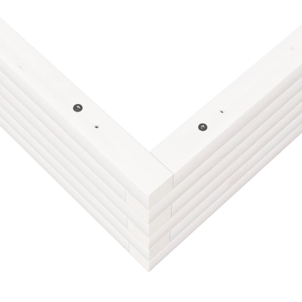Utendørs Blomsterkasse Plantekasse Tre Hvit 90x90x23 cm heltre furu