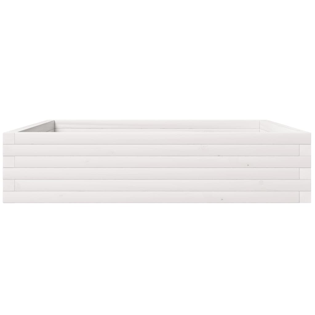 Utendørs Blomsterkasse Plantekasse Tre Hvit 100x100x23 cm heltre furu