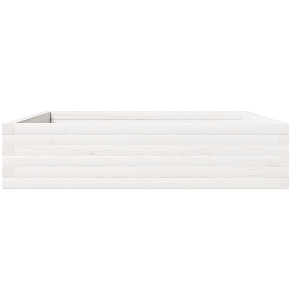 Utendørs Blomsterkasse Plantekasse Tre Hvit 100x100x23 cm heltre furu