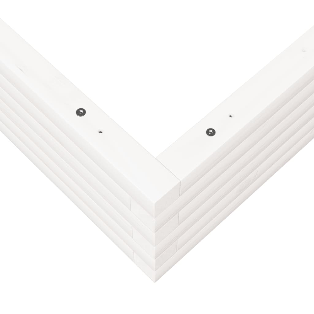 Utendørs Blomsterkasse Plantekasse Tre Hvit 100x100x23 cm heltre furu