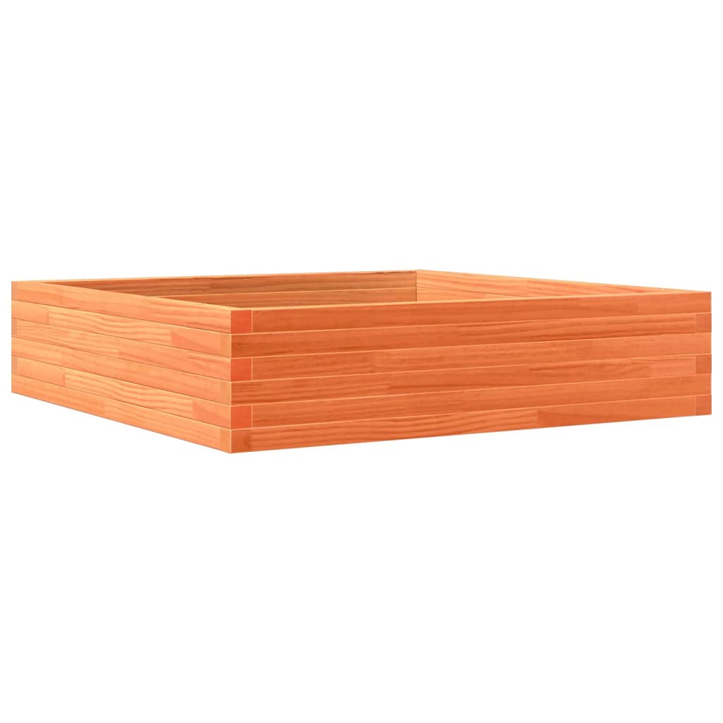 Utendørs Blomsterkasse Plantekasse Tre voksbrun 100x100x23 cm heltre furu