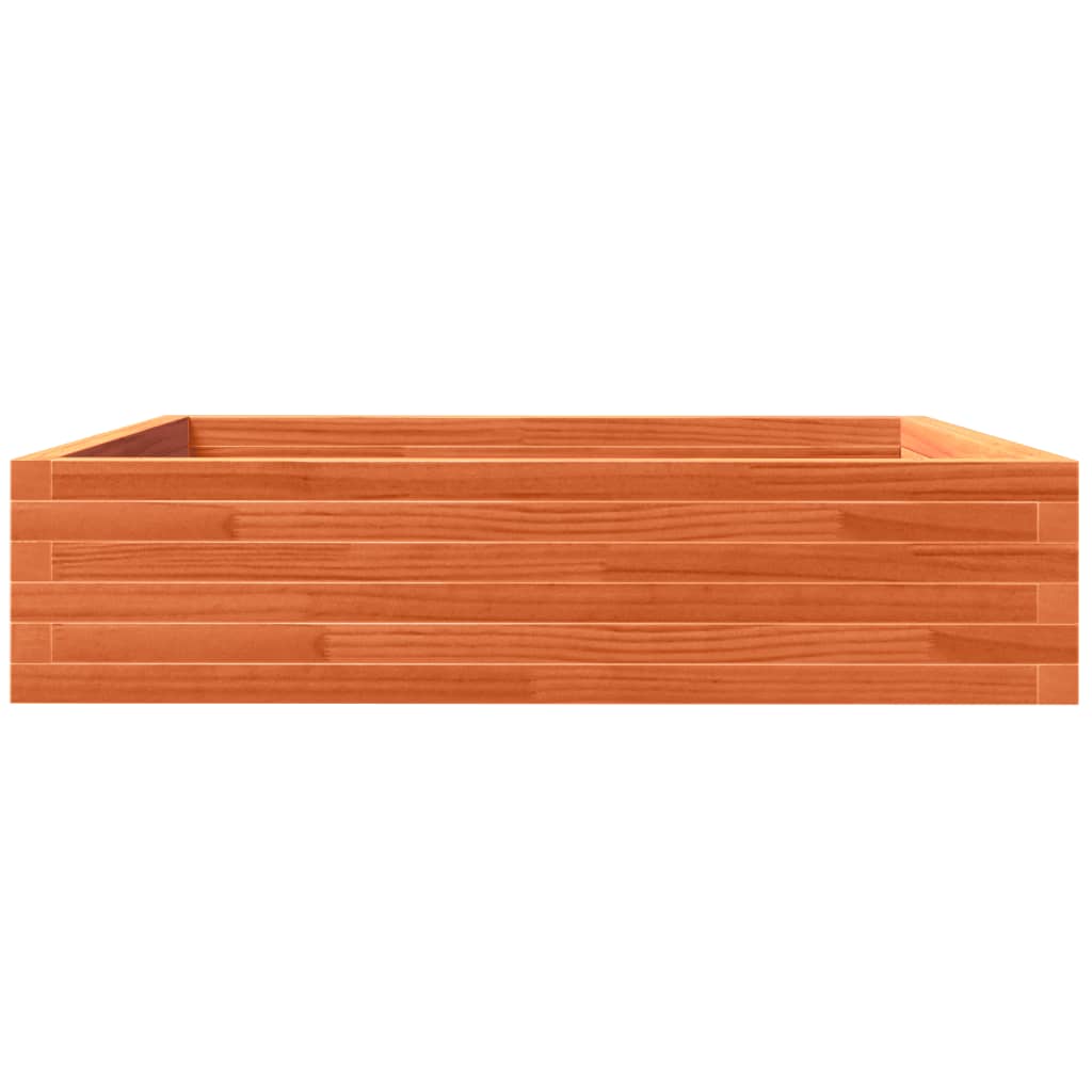 Utendørs Blomsterkasse Plantekasse Tre voksbrun 100x100x23 cm heltre furu