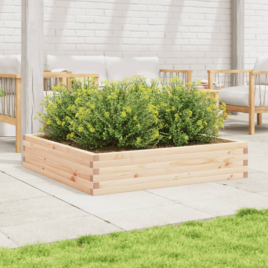 Utendørs Blomsterkasse Plantekasse Tre 110x110x23 cm heltre furu